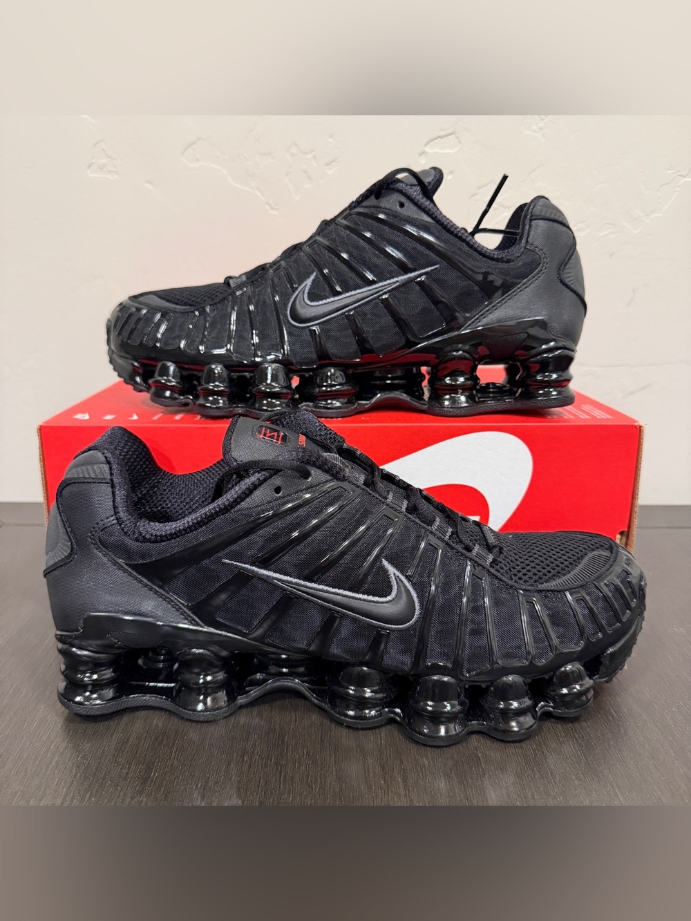 Nike Shox TL Triple Black Metallic Hematite AV3595 002 Men's Size 10